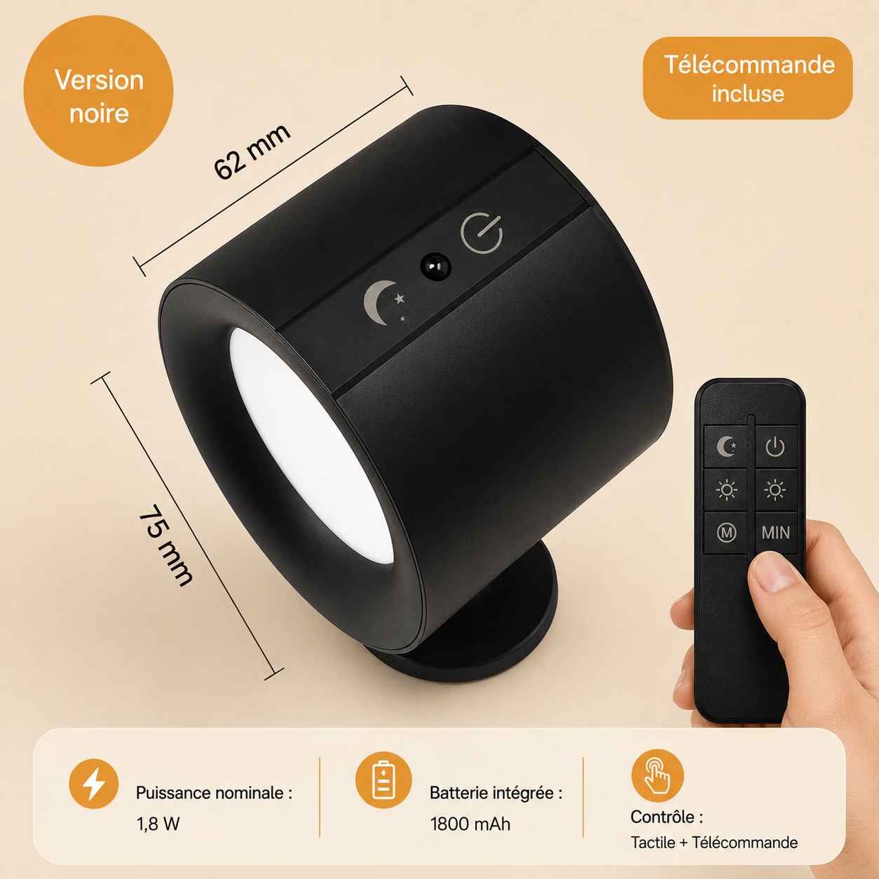 AVYO Halo™ | Lampe murale LED rotative 360° sans fil
