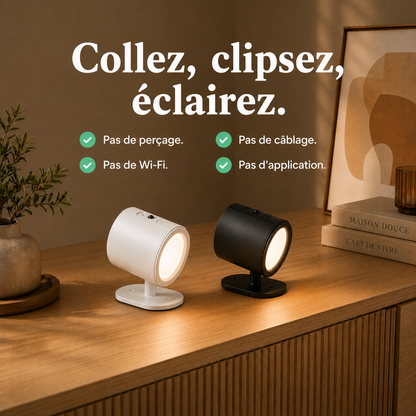 AVYO Halo™ | Lampe murale LED rotative 360° sans fil