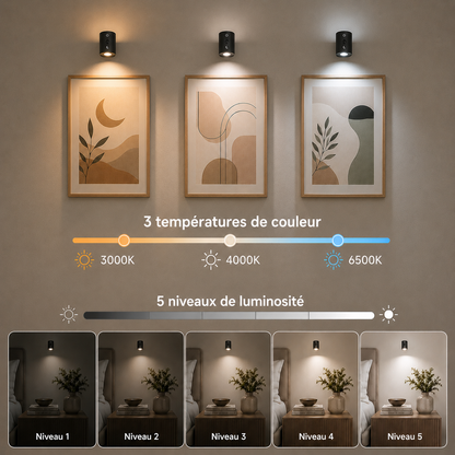 AVYO Halo™ | Lampe murale LED rotative 360° sans fil