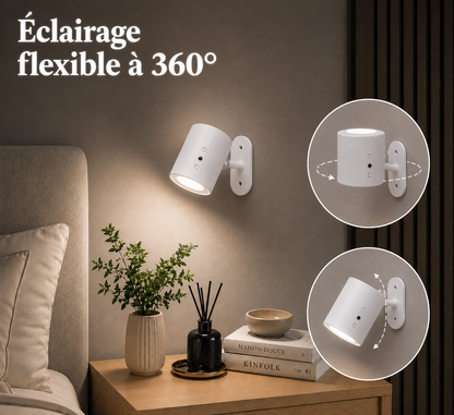 AVYO Halo™ | Lampe murale LED rotative 360° sans fil