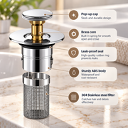 AVYO™ Sink Drain Stopper with Hair Catcher